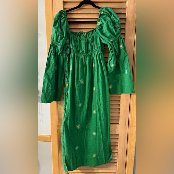 Free People Emory Green Embroidered Midi Dress - Picture 9 of 10